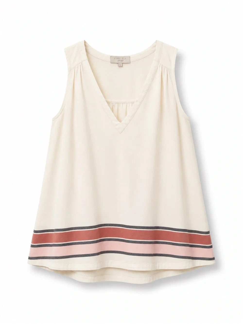 HATCH Plage Maternity Boho Coastal Linen Tunic Tank Neutral Stripe TOP OSFA - Picture 1 of 3